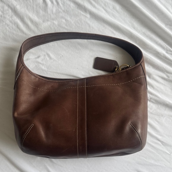 Coach Dark Brown Leather Shoulder Bag - Picture 2 of 4